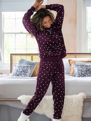 Pour Moi Red Cosy Fleece Sweatshirt and Jogger Pyjama Set - Image 2 of 4
