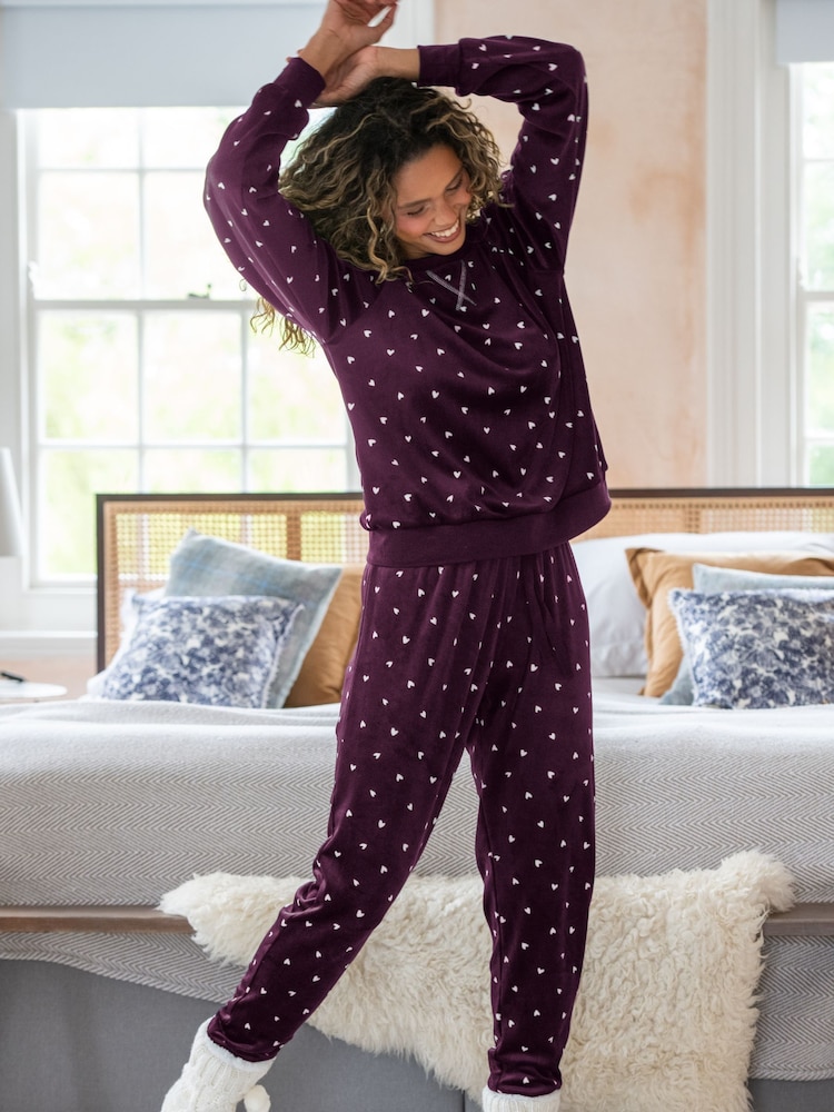 Pour Moi Red Cosy Fleece Sweatshirt and Jogger Pyjama Set - Image 2 of 4