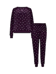 Pour Moi Red Cosy Fleece Sweatshirt and Jogger Pyjama Set - Image 4 of 4