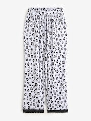 Pour Moi Black Brushed Rib Lace Trim V Neck Lounge Pyjama Set - Image 7 of 7