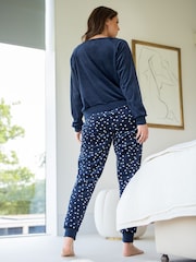 Pour Moi Blue Cosy Fleece Sweatshirt and Jogger Pyjama Set - Image 3 of 4