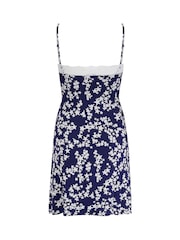 Pour Moi Blue Sofa Loves Lace Hidden Support Soft Jersey Split Chemise - Image 4 of 4