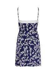 Pour Moi Blue Sofa Loves Lace Hidden Support Soft Jersey Split Chemise - Image 6 of 8