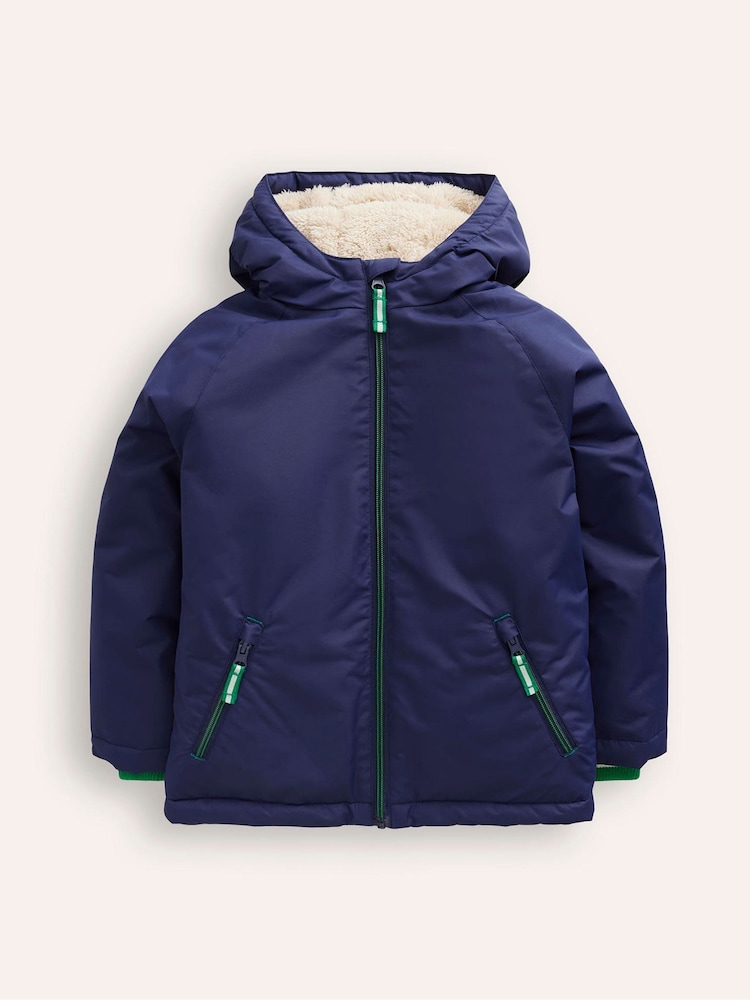 Boden Blue Sherpa Lined Anorak Coat - Image 1 of 4