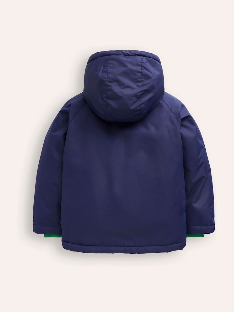 Boden Blue Sherpa Lined Anorak Coat - Image 2 of 4