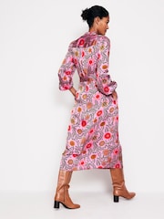 Boden Pink Jasmine Satin Midi Dress - Image 3 of 5