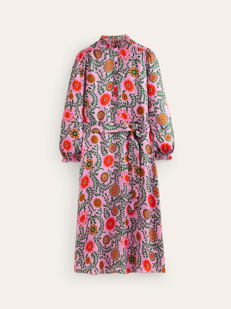 Boden Pink Jasmine Satin Midi Dress - Image 5 of 5