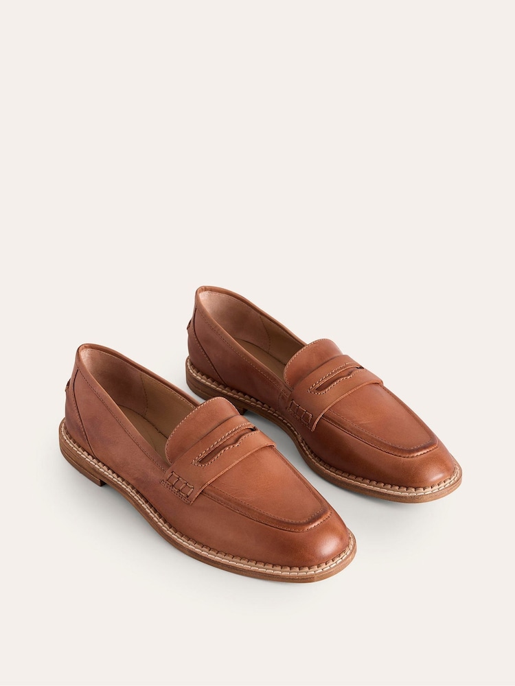 Boden Brown Structured Penny Loafers - Image 2 of 4