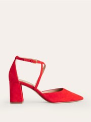 Boden Red Strap Block Heel Point Courts - Image 1 of 4