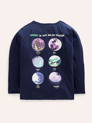 Boden Blue Educational Front and Back 100% Cotton T-Shirt - Image 2 of 3