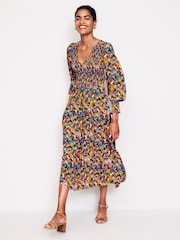 Boden Green Gemma Smocked Midi Dress - Image 2 of 5