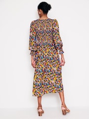 Boden Green Gemma Smocked Midi Dress - Image 4 of 5
