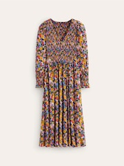 Boden Green Gemma Smocked Midi Dress - Image 5 of 5