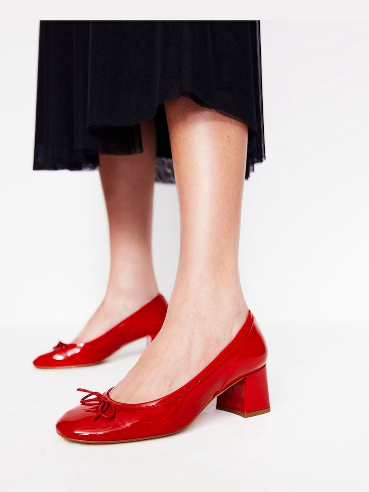 Boden Red Block Heel Pumps - Image 1 of 5