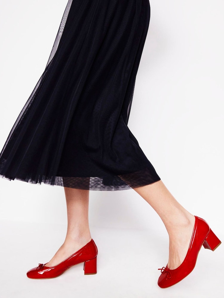 Boden Red Block Heel Pumps - Image 2 of 5