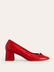 Boden Red Block Heel Pumps - Image 3 of 5