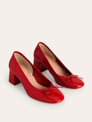 Boden Red Block Heel Pumps - Image 4 of 5