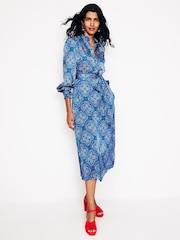 Boden Blue Jasmine Satin Midi Dress - Image 1 of 5