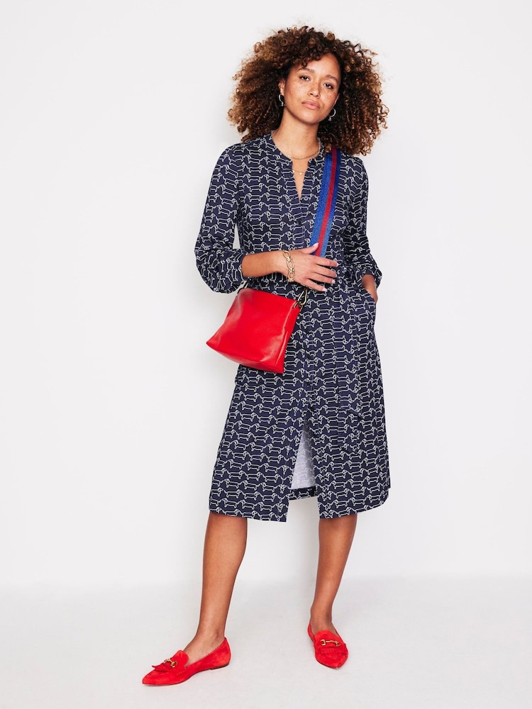 Boden Blue Julia Jersey Shirt Dress - Image 1 of 5