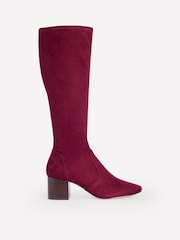 Boden Purple Heeled Stretch Knee Boots - Image 2 of 4