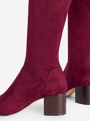 Boden Purple Heeled Stretch Knee Boots - Image 3 of 4