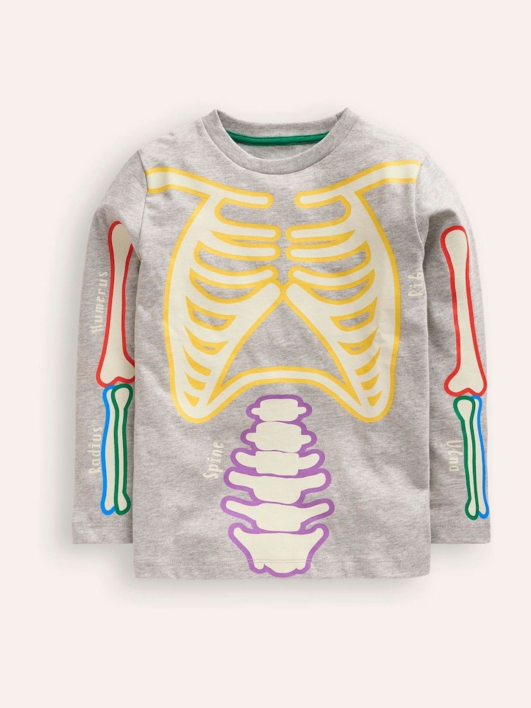 Boden Grey 100% Cotton Glow-In-The-Dark T-Shirt - Image 1 of 3