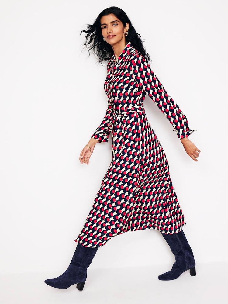 Boden Burgundy Kate Midi Shirt Dress - Image 1 of 5 Boden Burgundy Kate Midi Shirt Dress - Image 1 of 5
