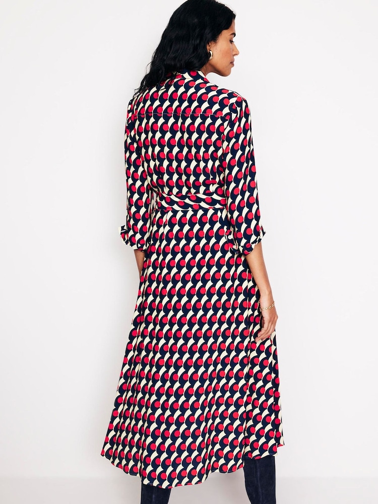 Boden Burgundy Kate Midi Shirt Dress - Image 4 of 5