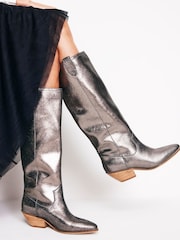 Boden Silver Western Knee High Boots - Image 4 of 4