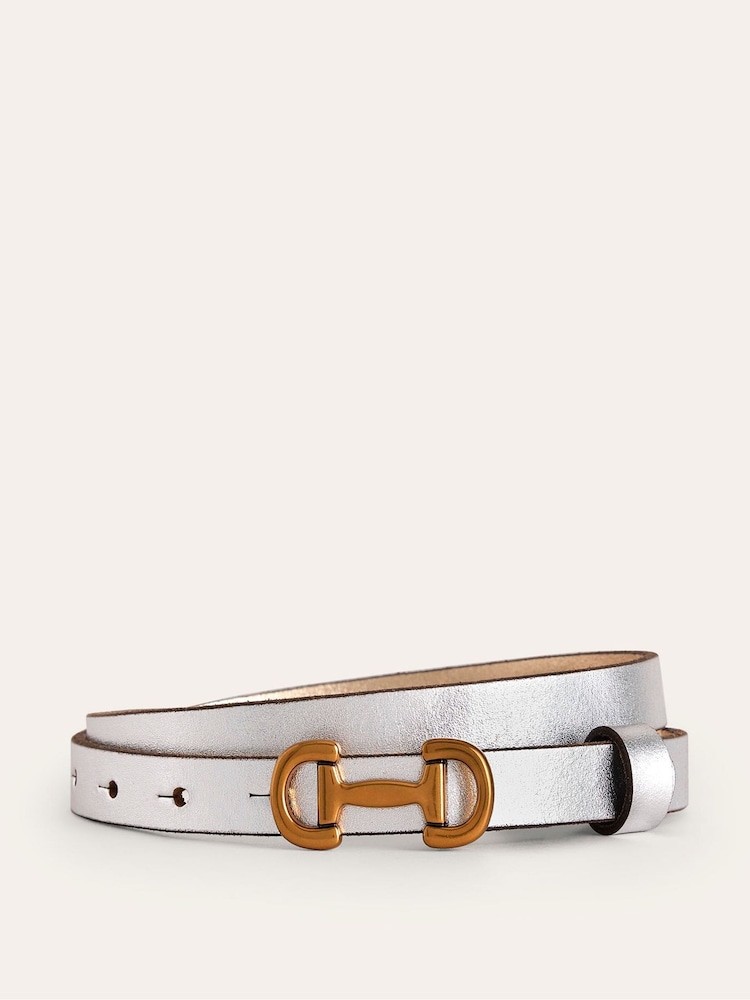 Boden Silver Iris Skinny Snaffle Trim Belt - Image 1 of 3