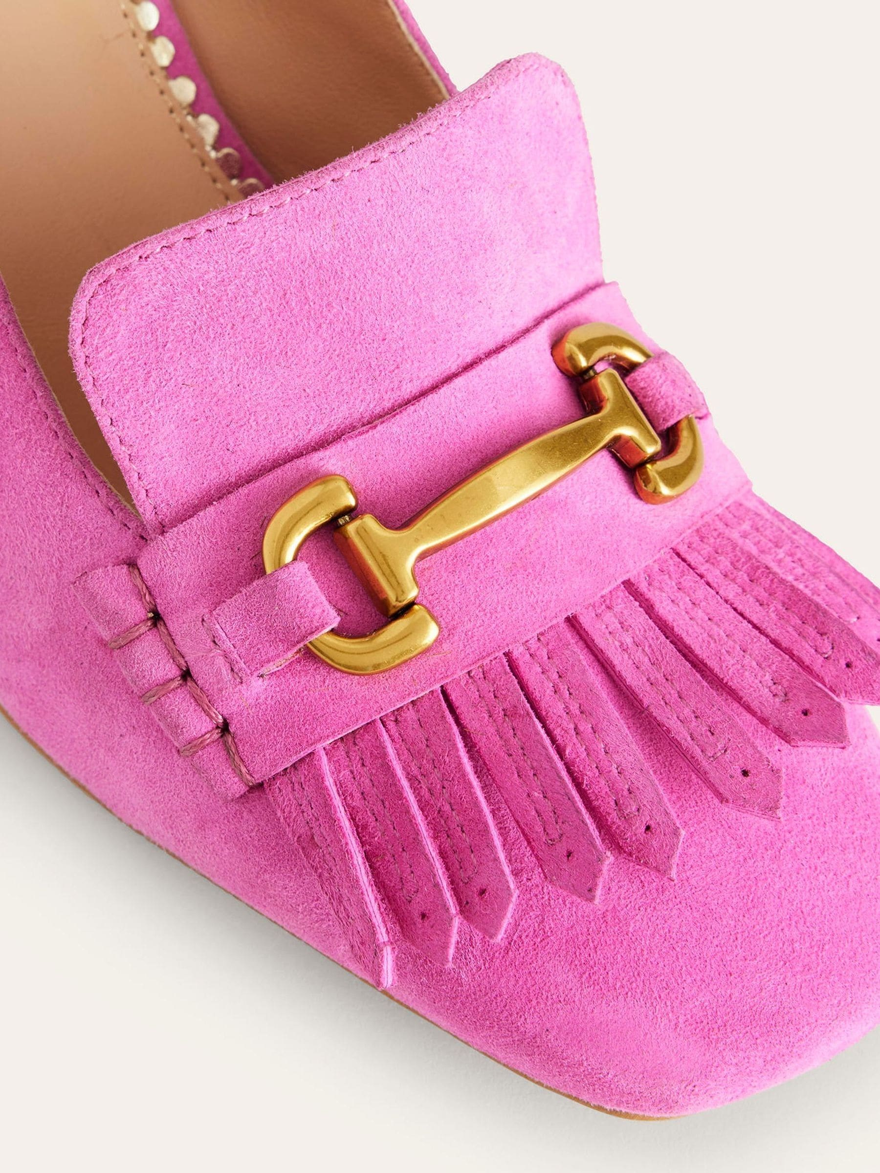 Pink heeled loafers outlet