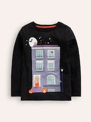 Boden Black Lift The Flap 100% Cotton Halloween T-Shirt - Image 1 of 3