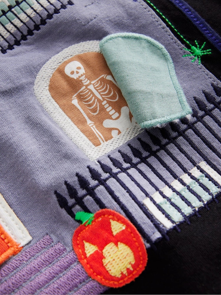 Boden Black Lift The Flap 100% Cotton Halloween T-Shirt - Image 3 of 3