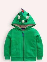 Boden Green Shaggy Lined Novelty 100% Cotton Hoodie - Image 1 of 3