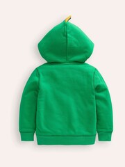 Boden Green Shaggy Lined Novelty 100% Cotton Hoodie - Image 2 of 3
