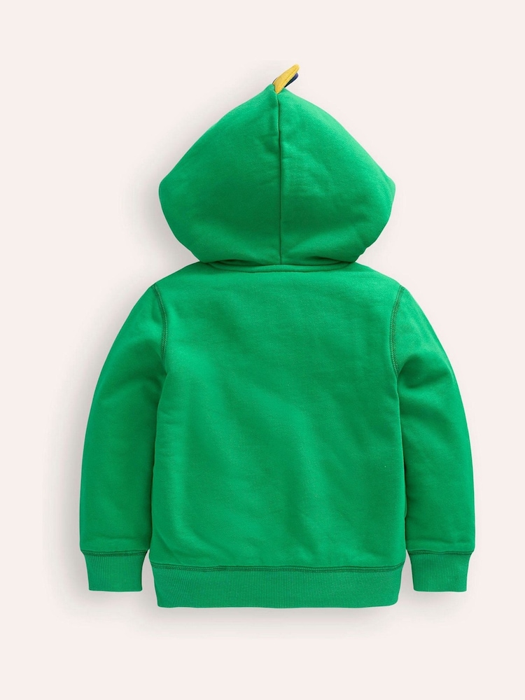 Boden Green Shaggy Lined Novelty 100% Cotton Hoodie - Image 2 of 3 Boden Green Shaggy Lined Novelty 100% Cotton Hoodie - Image 2 of 3