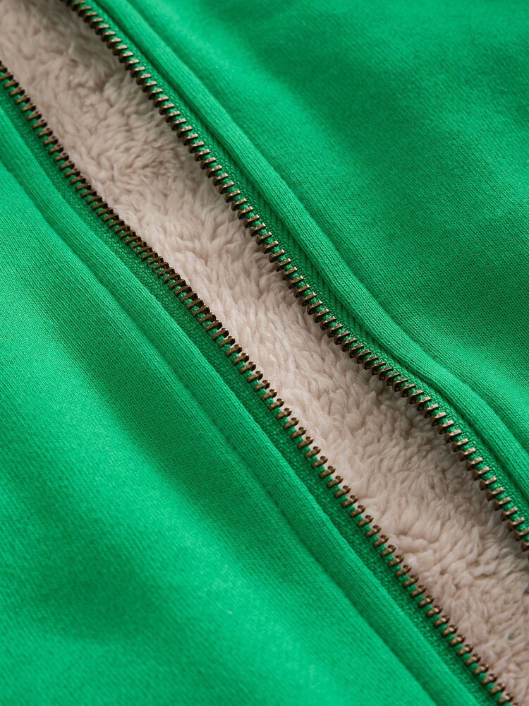 Boden Green Shaggy Lined Novelty 100% Cotton Hoodie - Image 3 of 3 Boden Green Shaggy Lined Novelty 100% Cotton Hoodie - Image 3 of 3
