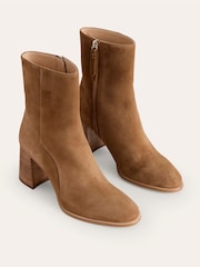 Boden Brown Heeled Leather Mid Boots - Image 2 of 4