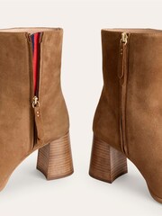 Boden Brown Heeled Leather Mid Boots - Image 3 of 4