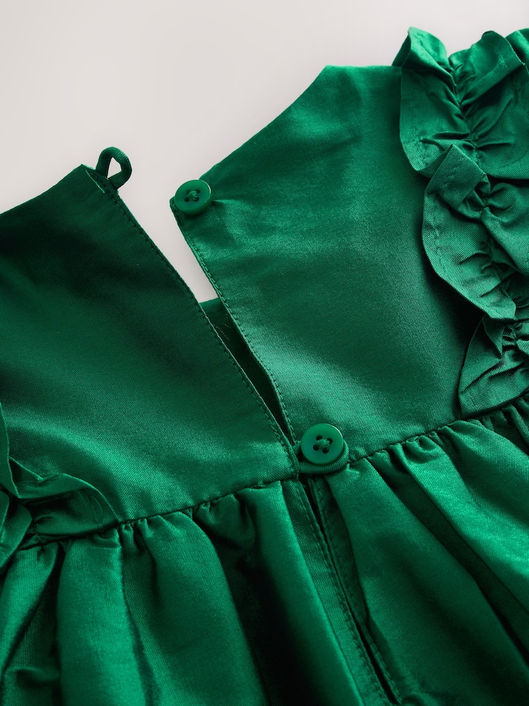Green Taffeta Ruffle Party Dress (3mths-8yrs) - Image 8 of 8