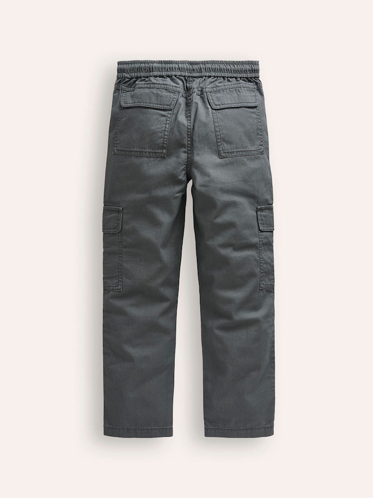 Boden Grey Pull-On Cargo 100% Cotton Trousers - Image 2 of 3 Boden Grey Pull-On Cargo 100% Cotton Trousers - Image 2 of 3