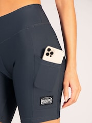 Pineapple Grey Womens Rib Cycling Shorts with Pocket - Image 7 of 8