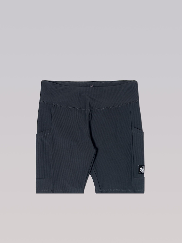 Pineapple Grey Womens Rib Cycling Shorts with Pocket - Image 8 of 8
