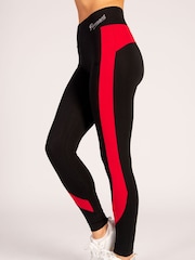 Pineapple Black Womens Racer Panel Leggings - Image 1 of 7