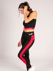 Pineapple Black Womens Racer Panel Leggings - Image 4 of 7