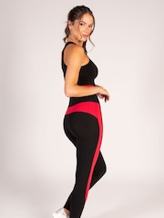 Pineapple Black Womens Racer Panel Leggings - Image 5 of 7