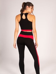 Pineapple Black Womens Racer Panel Leggings - Image 6 of 7