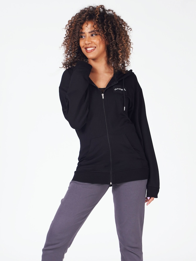Pineapple Black Womens Zip Hoodie - Image 2 of 4