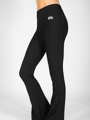 Pineapple Black Womens Rib Flared Leggings - Image 1 of 5
