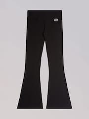 Pineapple Black Womens Rib Flared Leggings - Image 5 of 5